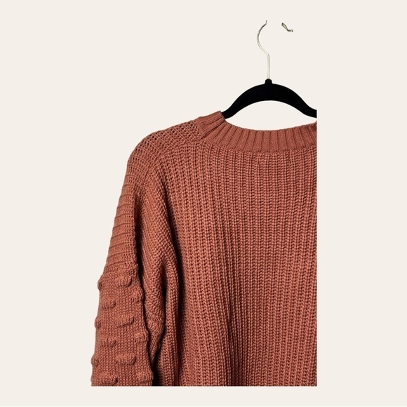 1152. ‎ KAYLA’S ARMOIRE LONG SLEEVE SWEATER SIZE MEDIUM BURNT ORANGE KNITTED - Picture 10 of 11